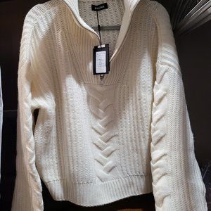 $275 NEW NAADAM MERINO WOOL CASHMERE SWEATER LARGE QUATER ZIP